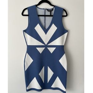 BCBG - blue and white bandage dress